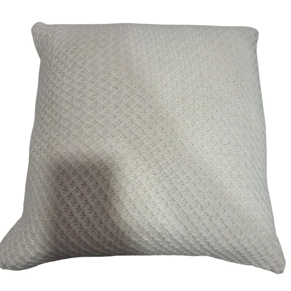Pottery Barn Ivory‎ Knit Pillow Cover Textured Throw Cushion Neutral